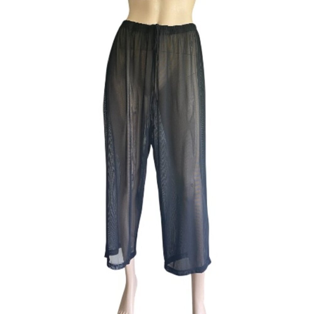 Westbound Beach Sheer Wide Leg Cropped Cover Up Pants L​​​​​